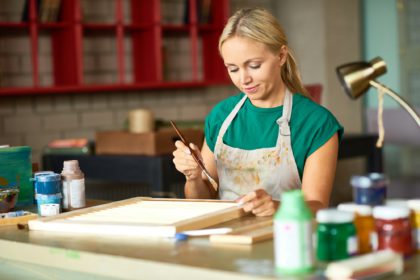 Young Woman Painting DIY Project